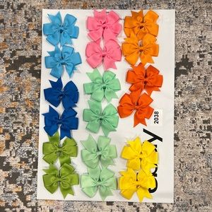 45 LOT Ribbon Hair Bows Clips Hairbands Alligator Clasps Baby Safe